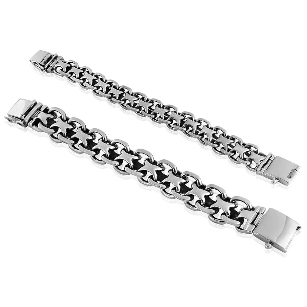 צמיד כסף לגבר - X Biker 15/20MM