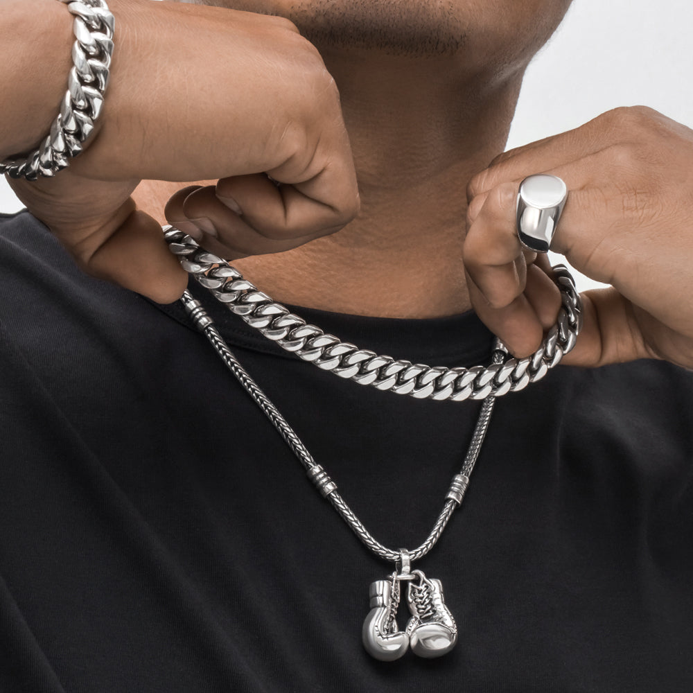 Cuban Chain - שרשרת כסף לגבר