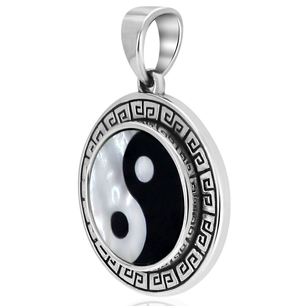 תליון כסף 925 - B&W Yin & Yang