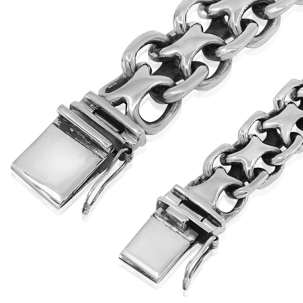 צמיד כסף לגבר - X Biker 15/20MM