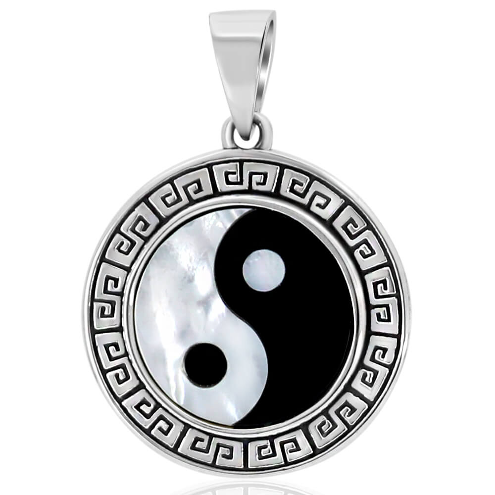 תליון כסף 925 - B&W Yin & Yang