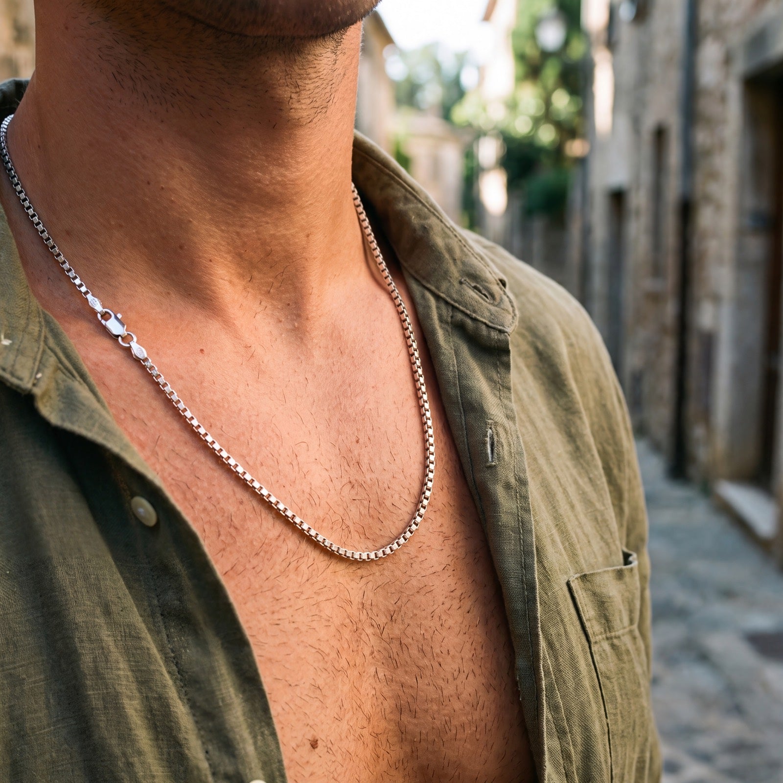 שרשרת כסף - Box Chain